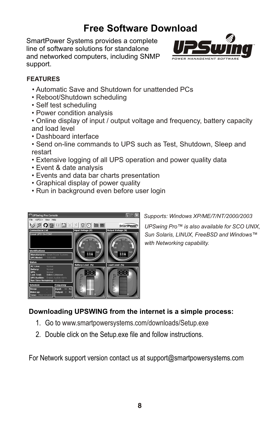 Free software download | Smart Power Systems SBP TBF UPS 1000-2000VA User Manual | Page 9 / 13