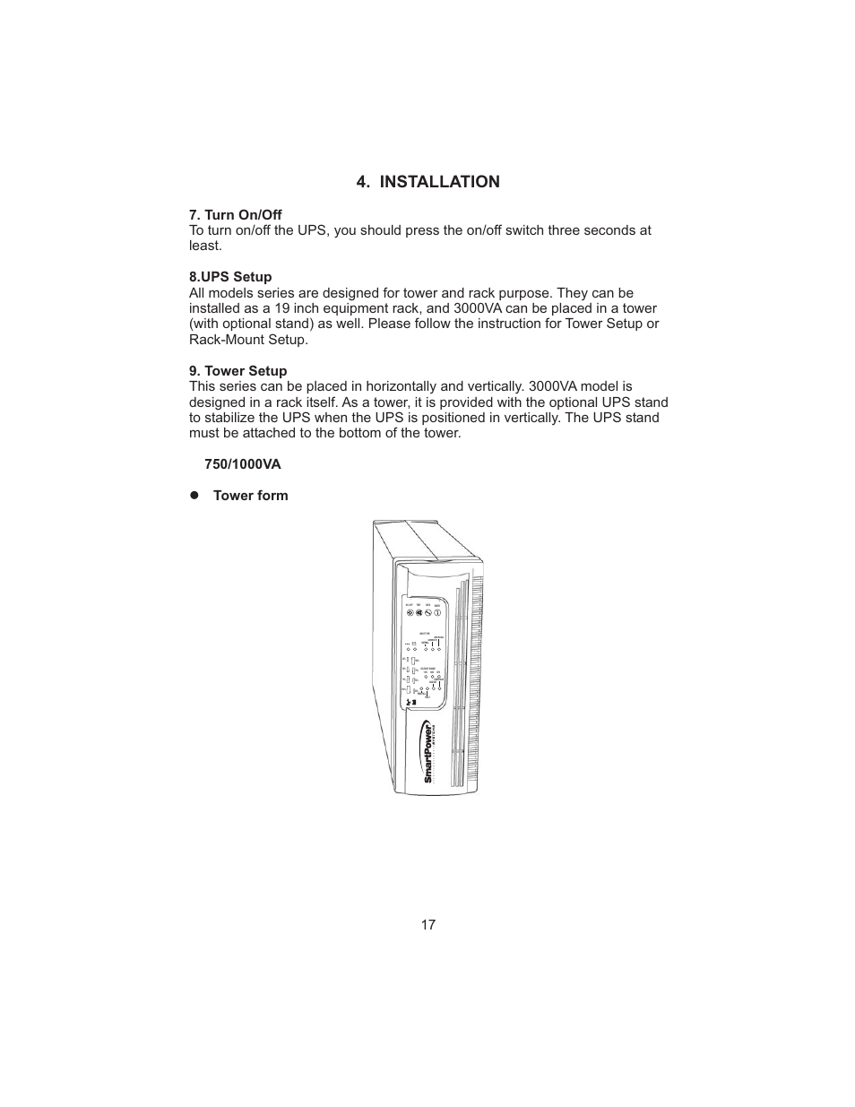 Installation | Smart Power Systems SSP UPS User Manual | Page 20 / 44