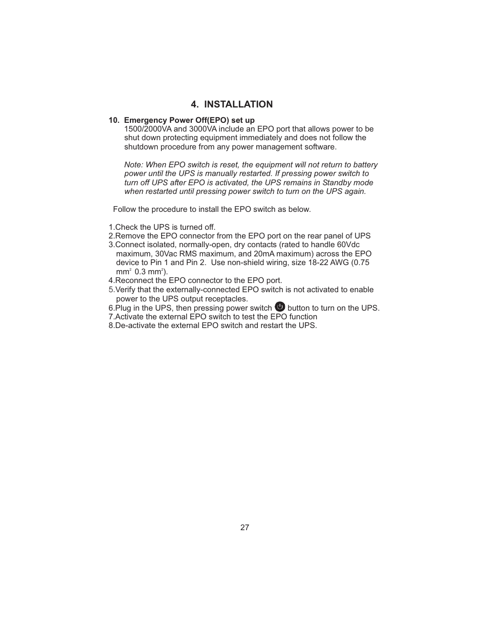 Installation | Smart Power Systems SSP UPS User Manual | Page 30 / 44