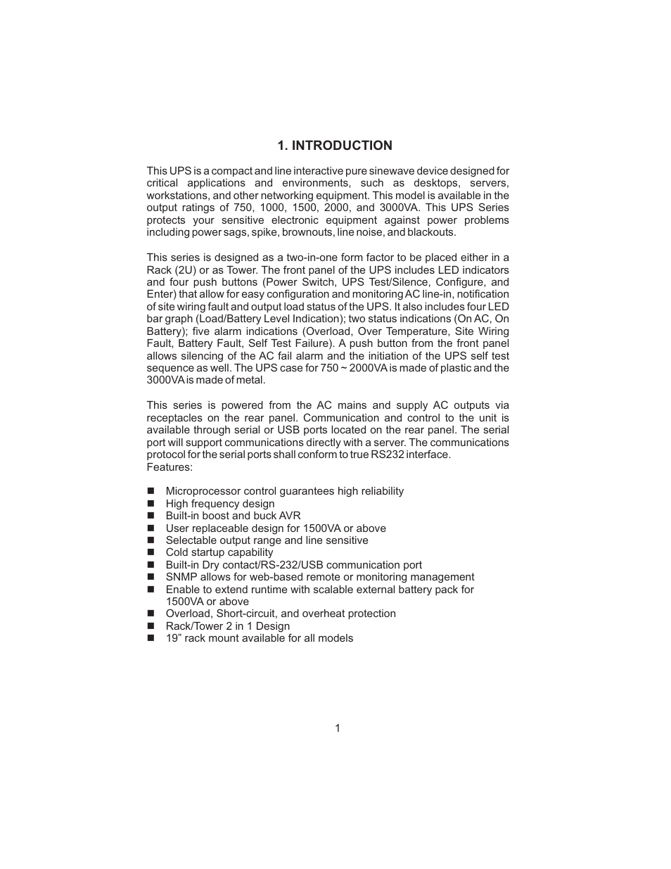 Smart Power Systems SSP UPS User Manual | Page 4 / 44