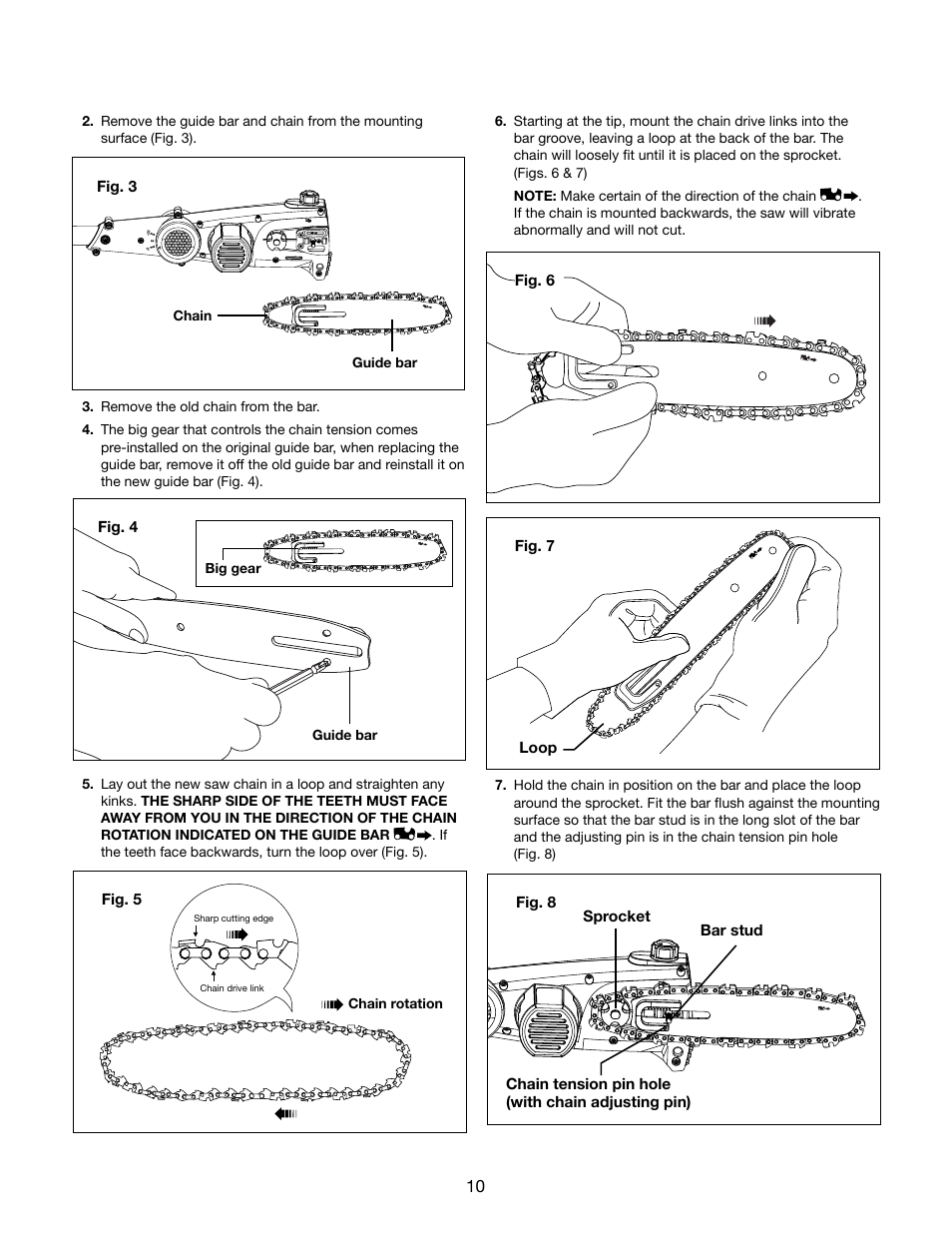 Snow Joe iON8PS 40-Volt Cordless 8-Inch Pole Chain Saw User Manual | Page 10 / 24