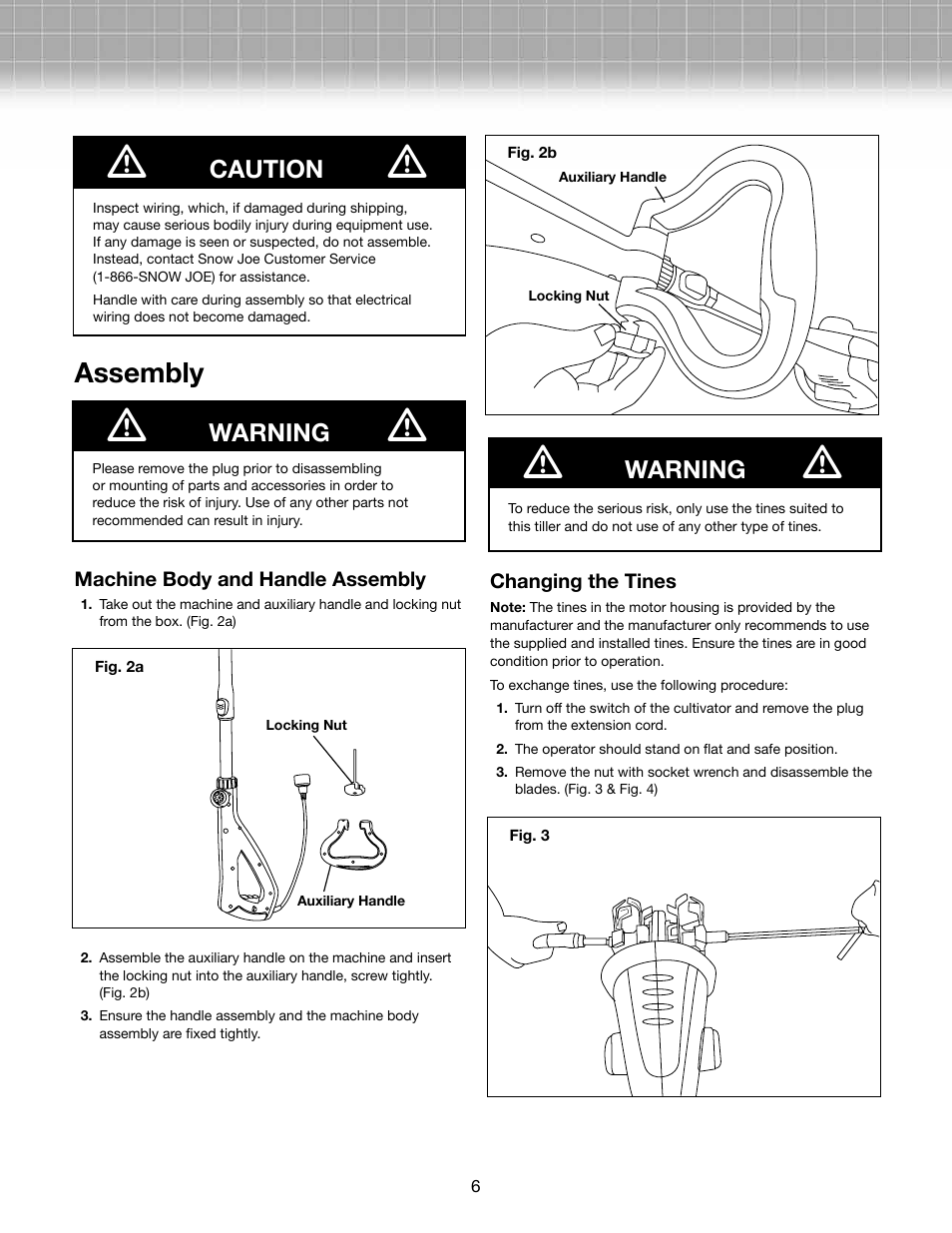 Assembly | Snow Joe TJ599E Aardvark 2.5 AMP Electric Cultivator User Manual | Page 6 / 10