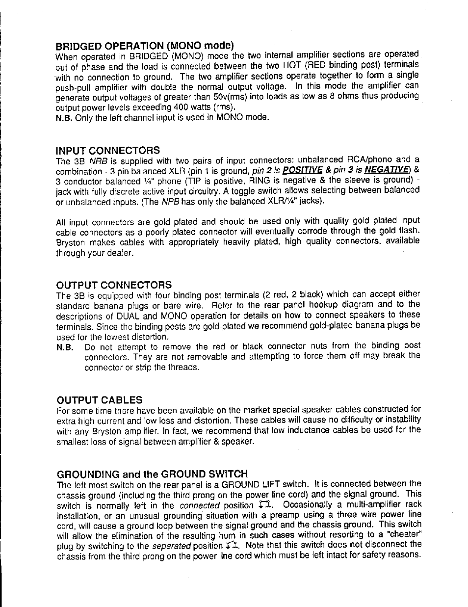 Bryston 3B-NRB User Manual | Page 3 / 4