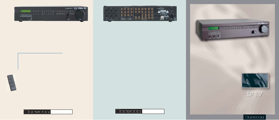 Surround processor, Audiophile stereo preamplifier, Digital/analog multichannel preamplifier | Dsp processor, Stereo 24/96 d/a converter | Bryston SP 1.7 User Manual | Page 5 / 6