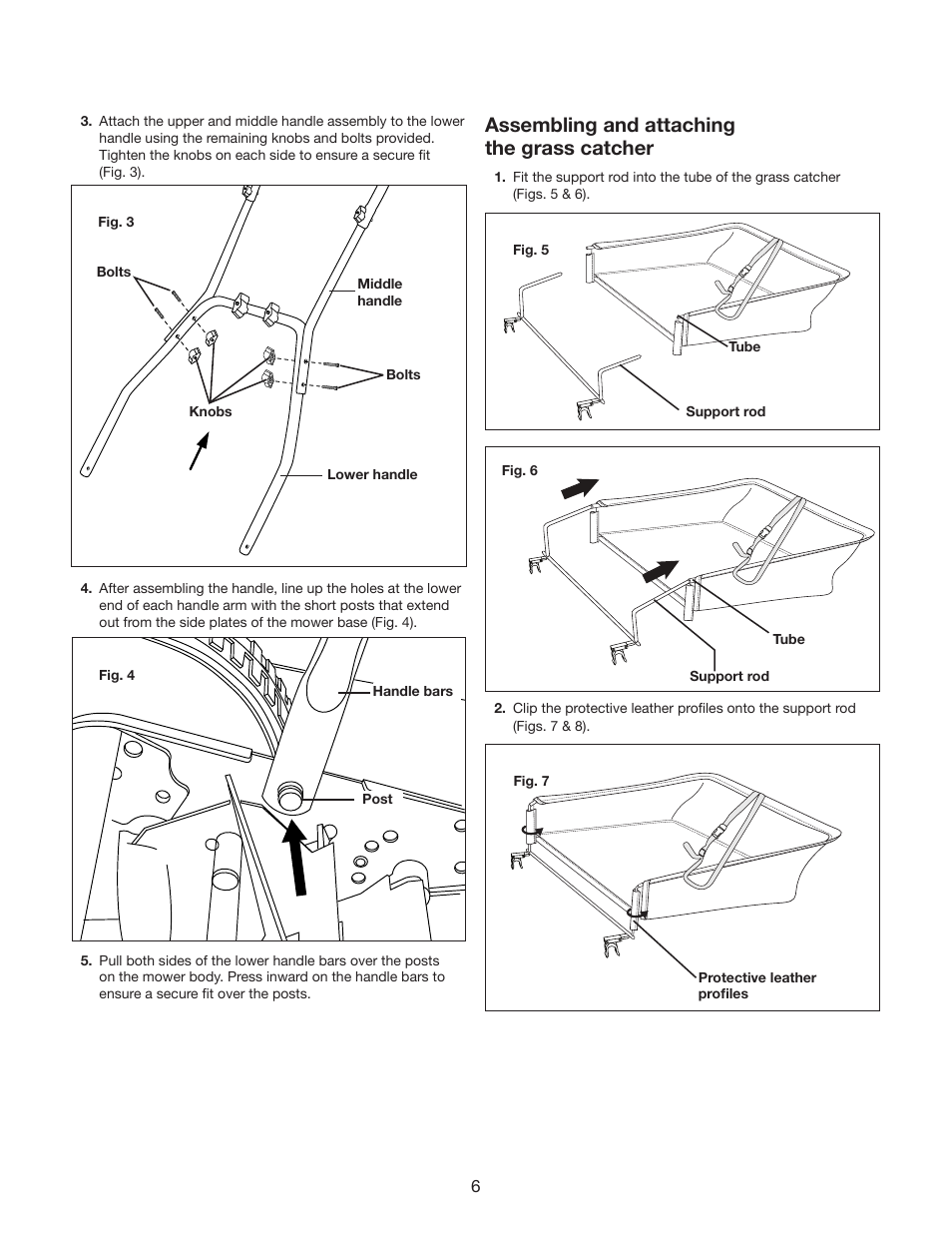 Assembling and attaching the grass catcher | Snow Joe MJ500M Mow Joe 16-Inch Manual Reel Mower with Catcher User Manual | Page 6 / 12