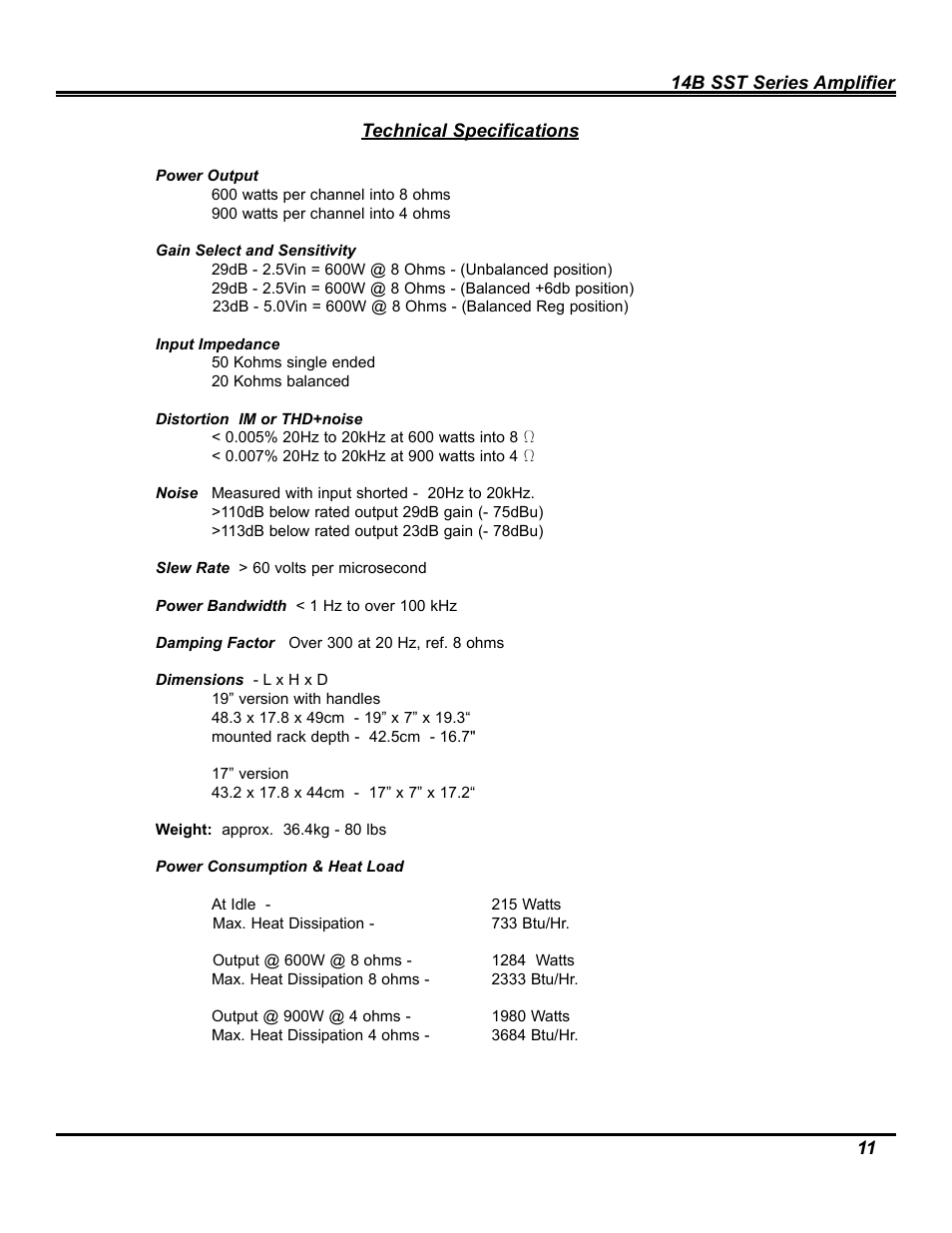 Bryston 14B SST User Manual | Page 13 / 14
