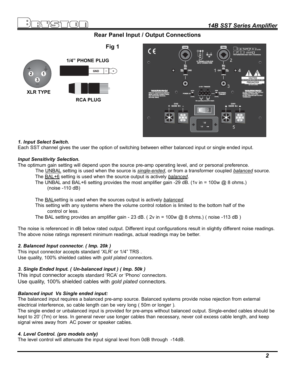 Bryston 14B SST User Manual | Page 4 / 14