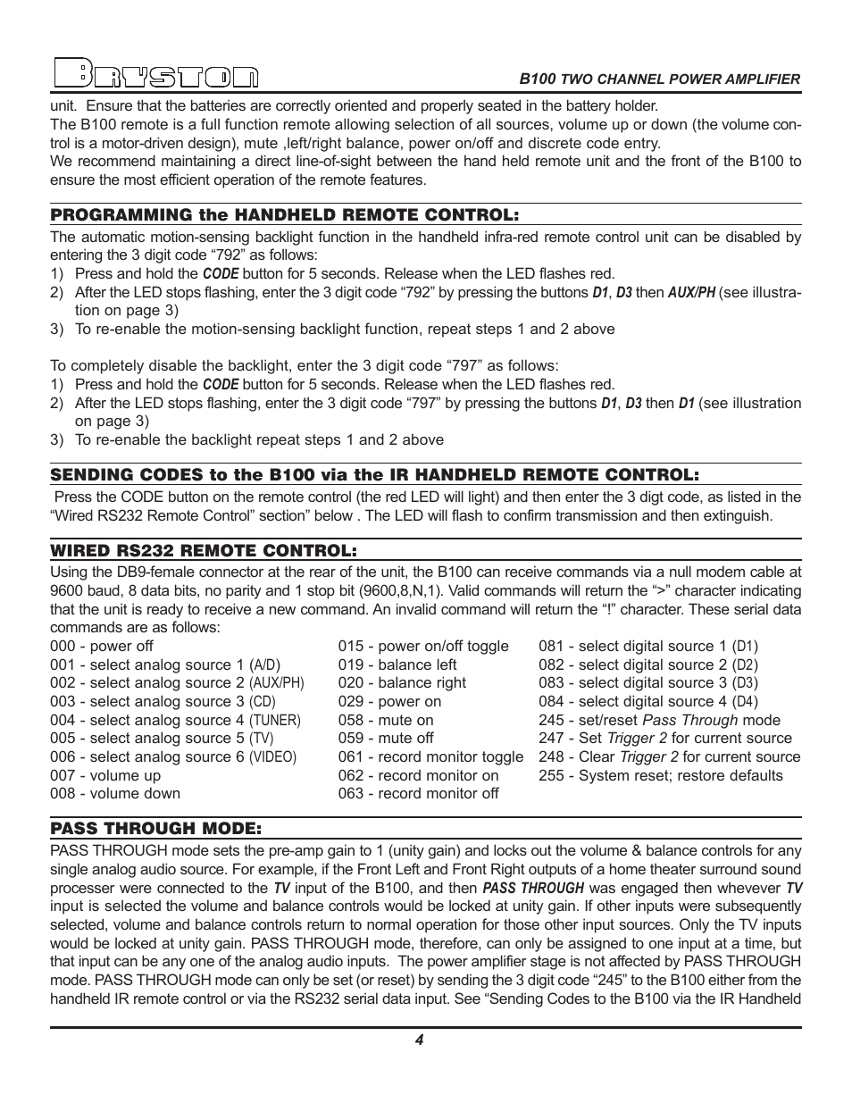 Bryston B100-DA User Manual | Page 7 / 12