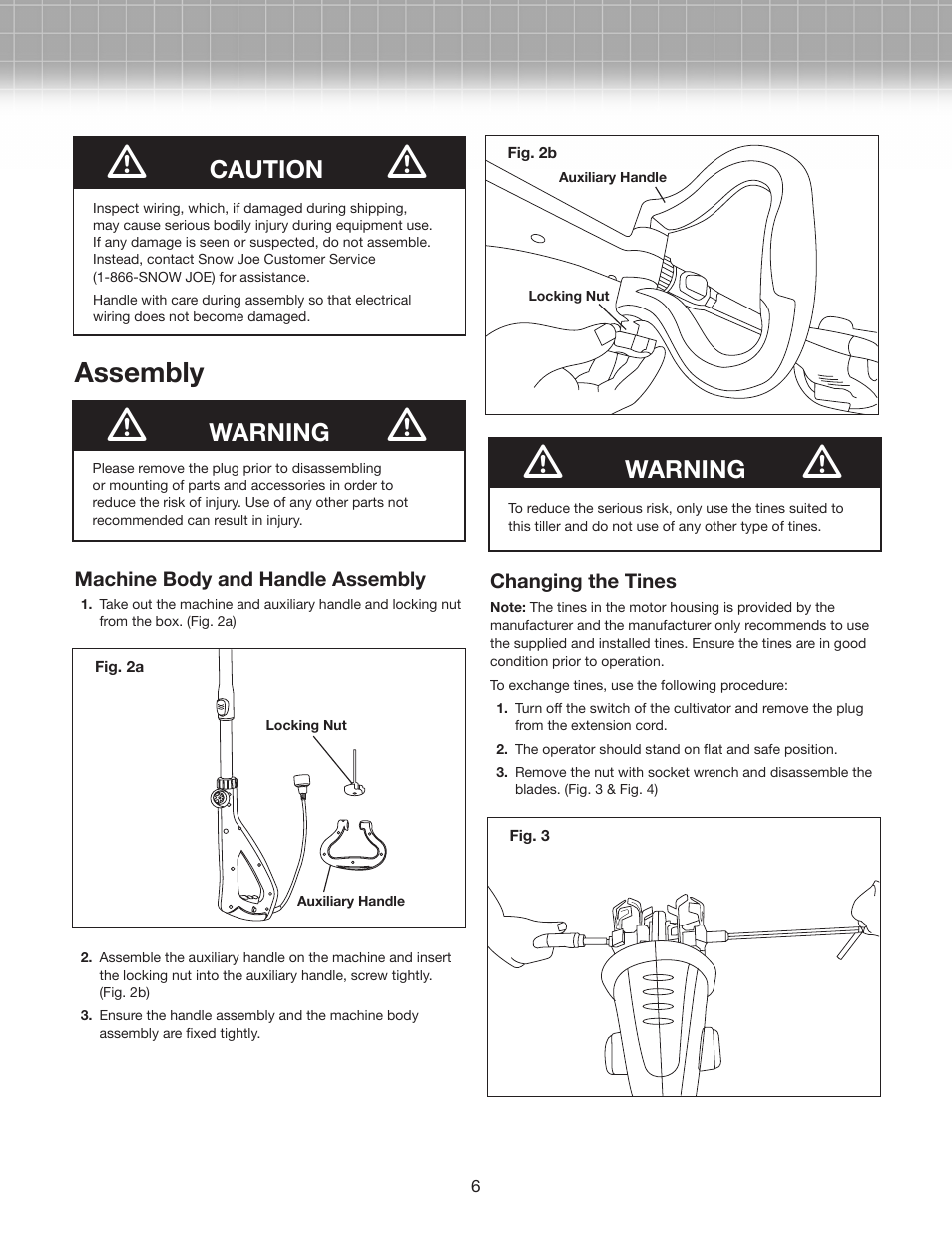 Assembly | Snow Joe TJ599E-RM 2.5-Amp Electric Cultivator User Manual | Page 6 / 10