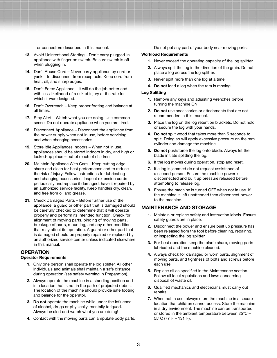 Snow Joe LJ601E-RM Logger Joe 15-Amp 5 Ton Electric Log Splitter User Manual | Page 3 / 12