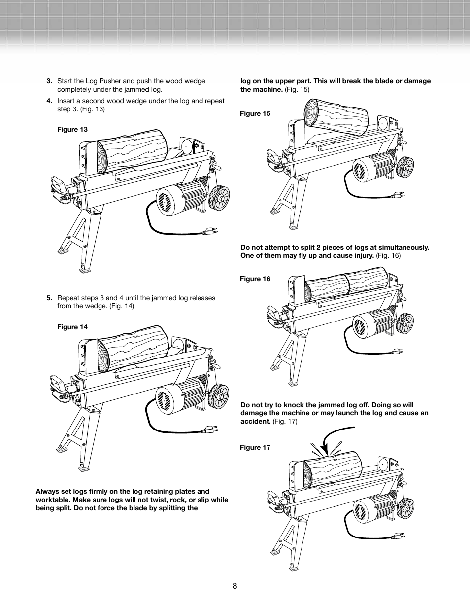 Snow Joe LJ601E-RM Logger Joe 15-Amp 5 Ton Electric Log Splitter User Manual | Page 8 / 12