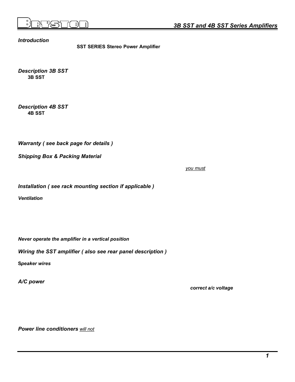 Bryston 3B SST User Manual | Page 3 / 14
