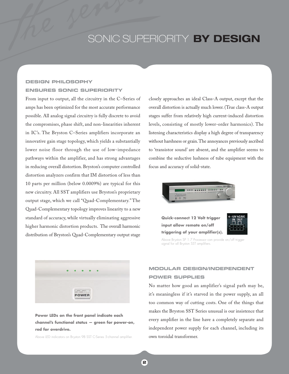 Sonic superiority by design | Bryston SST CSERIES User Manual | Page 3 / 12