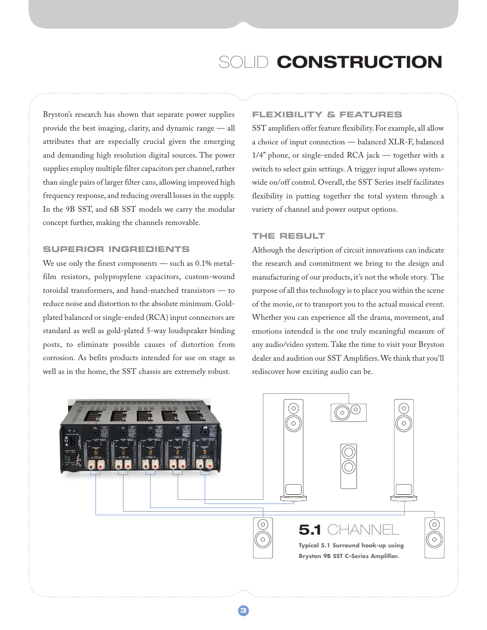 Solid construction, 1 channel | Bryston SST CSERIES User Manual | Page 4 / 12