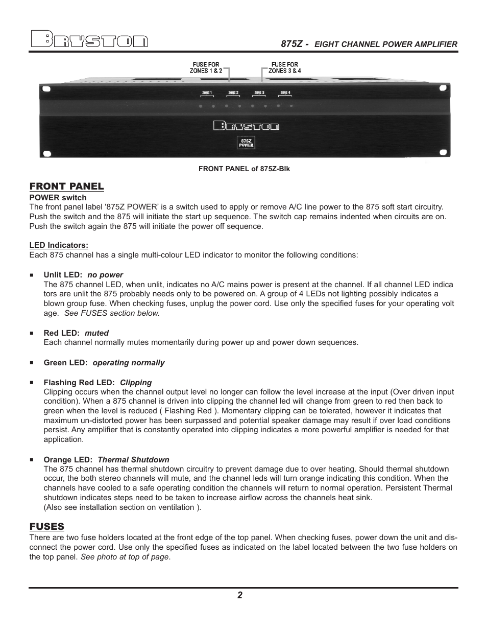 Bryston 875Z User Manual | Page 5 / 12