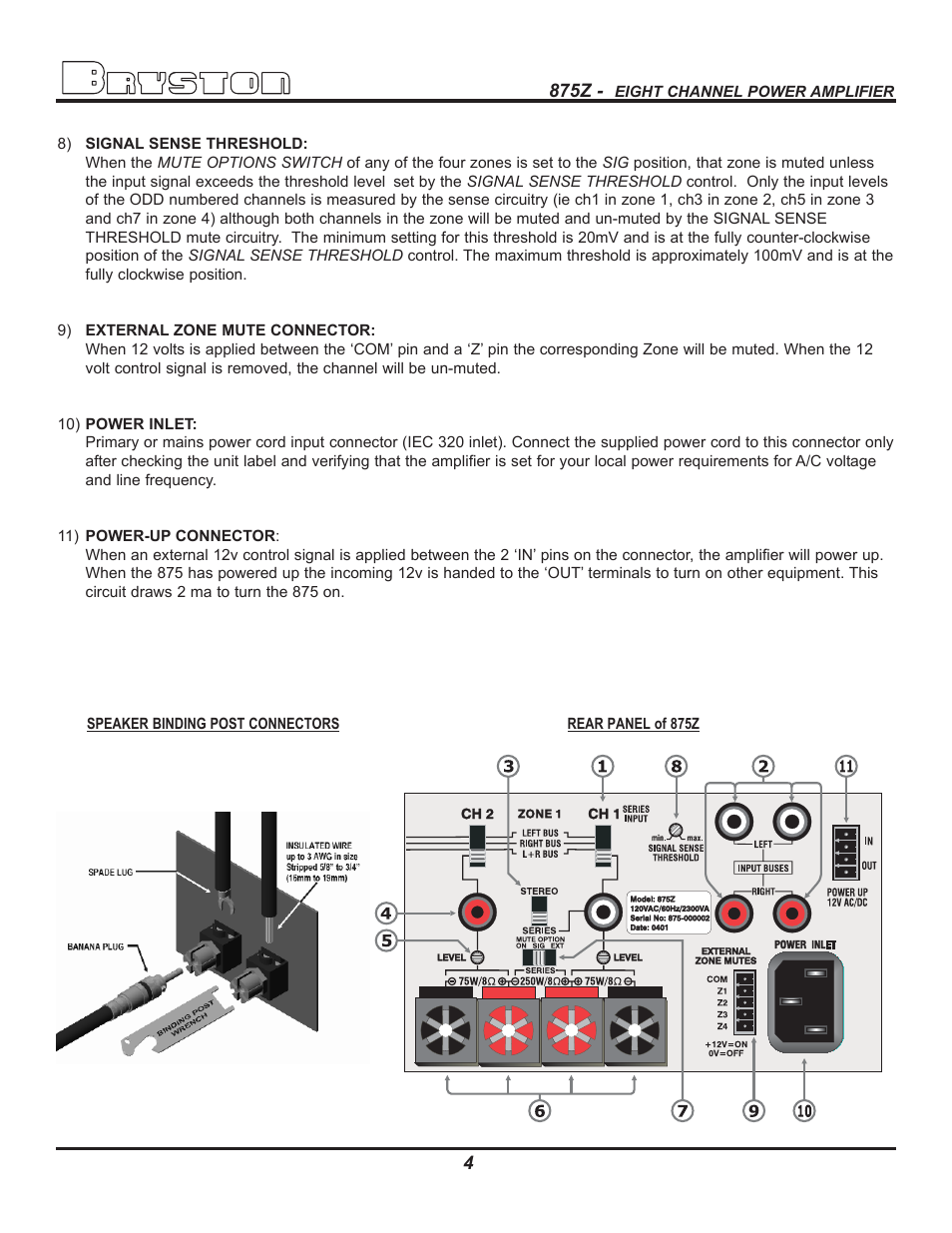 Bryston 875Z User Manual | Page 7 / 12