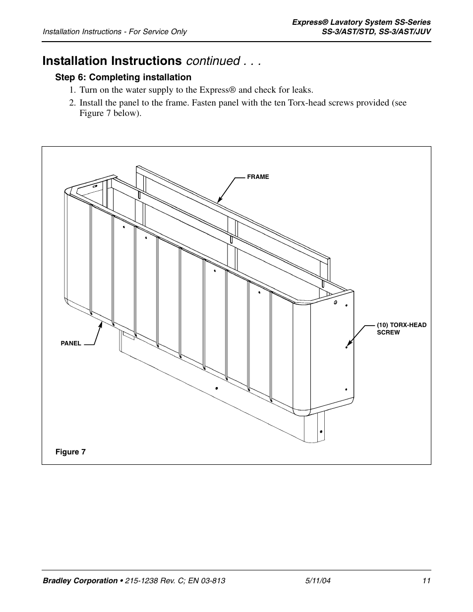 Continued, Installation instructions | Bradley Smoker EXPRESS SS-3/AST/JUV User Manual | Page 11 / 19