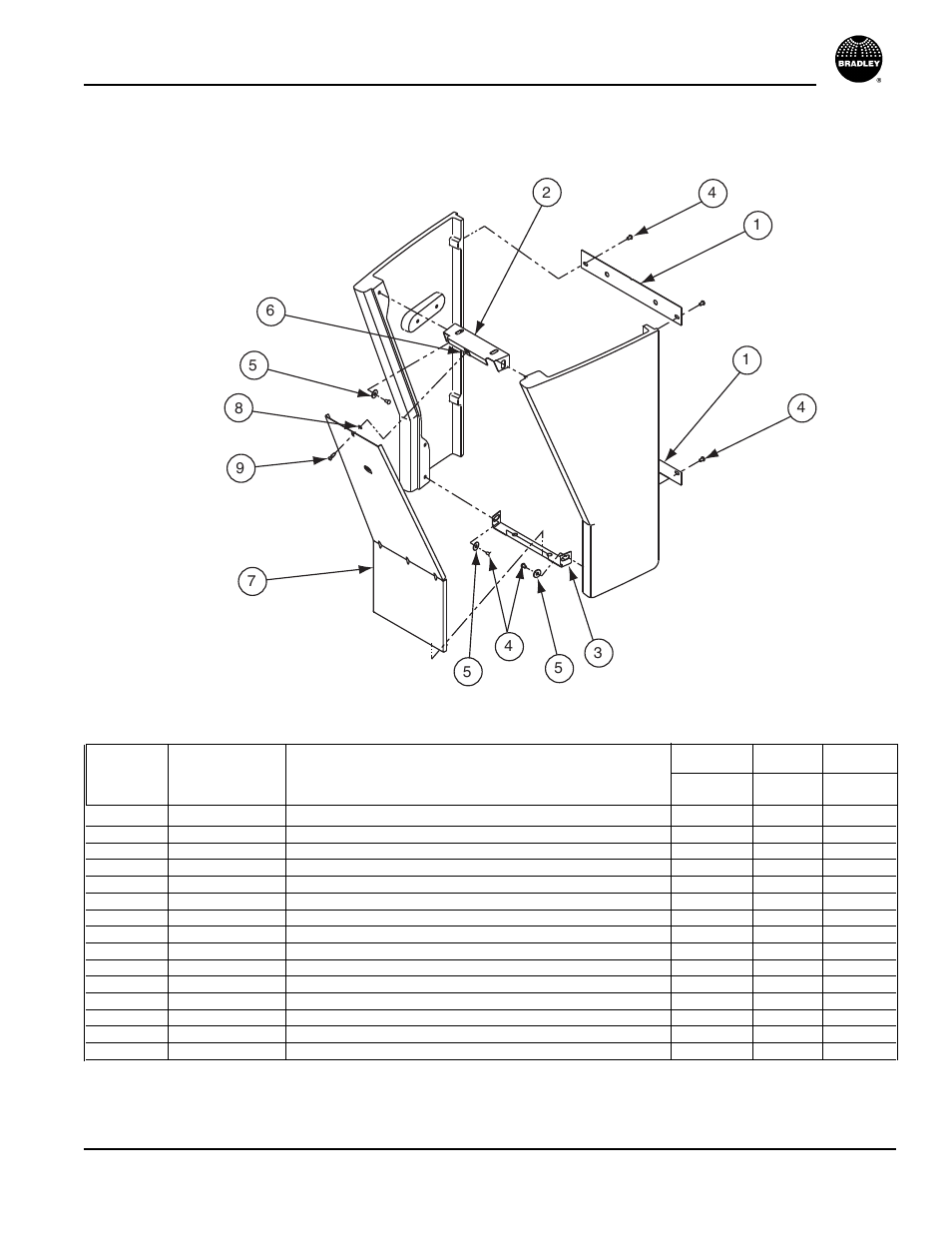Floor pedestal — assembly, Parts list — floor pedestal, Terreon | Multi-fount washfountains | Bradley MF2922 User Manual | Page 29 / 34