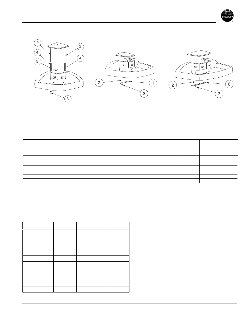 Sprayhead cover attaching hardware, Parts list — sprayhead cover attaching hardware, Sprayhead covers — replacement parts | Terreon, Multi-fount washfountains, Part numbers — mf2922 corner-fount | Bradley MF2922 User Manual | Page 31 / 34
