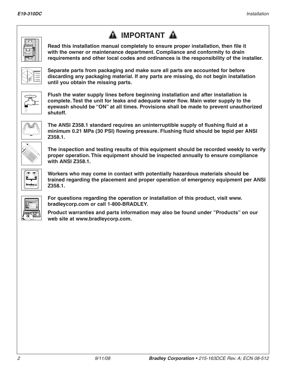 Important | Bradley Smoker E19-310DC User Manual | Page 2 / 5