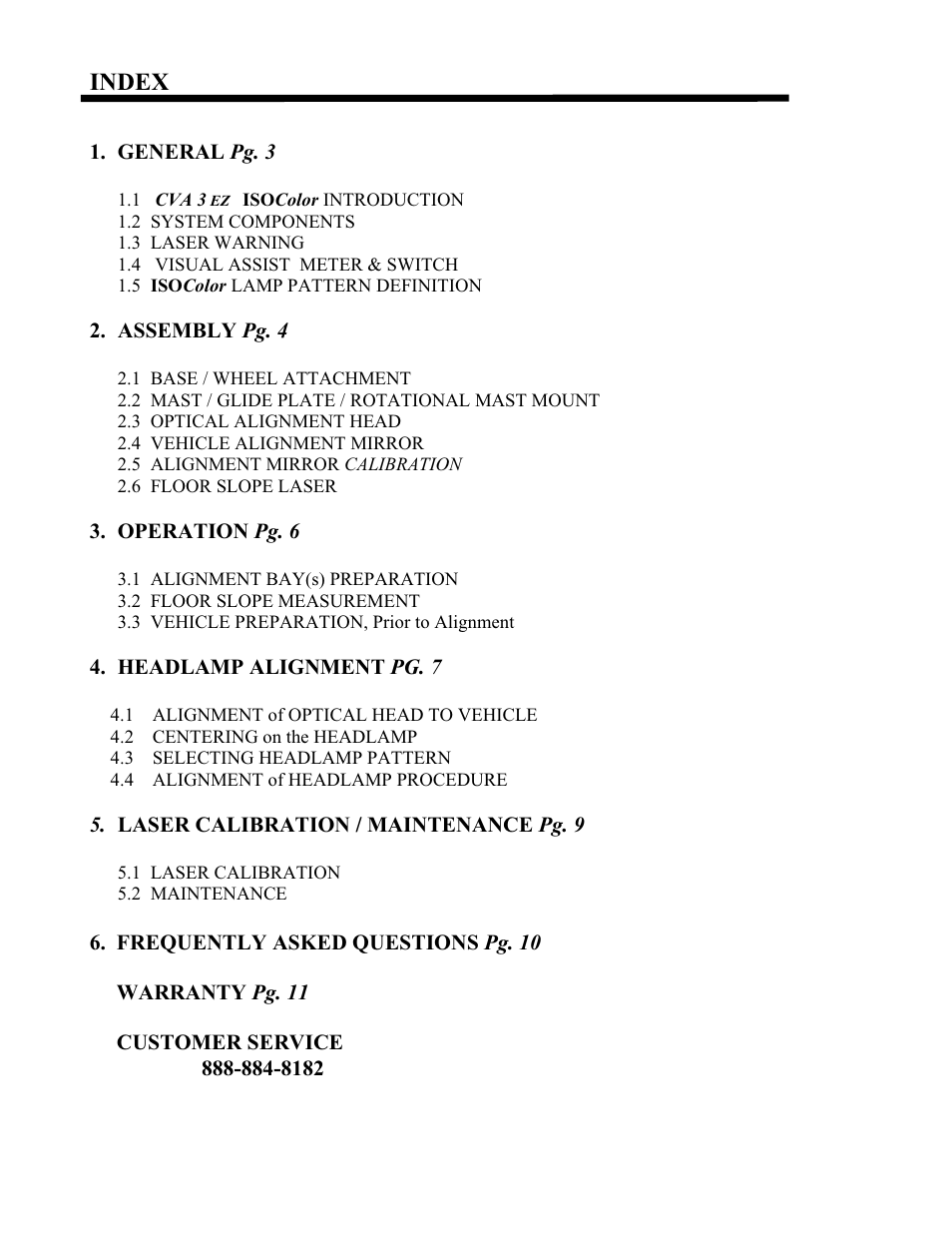 Index | Symtech CVA3 EZ User Manual | Page 2 / 11