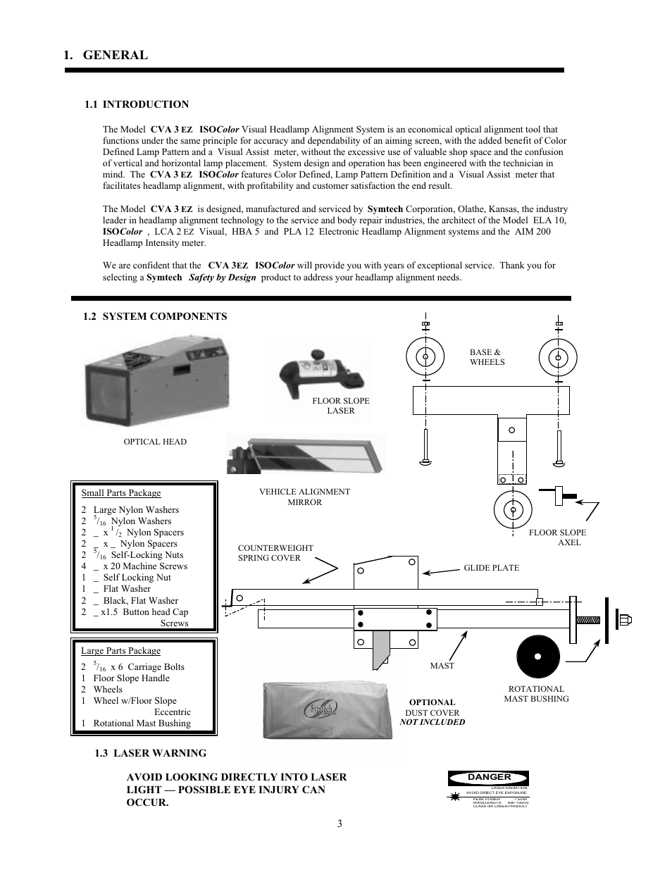 General | Symtech CVA3 EZ User Manual | Page 3 / 11