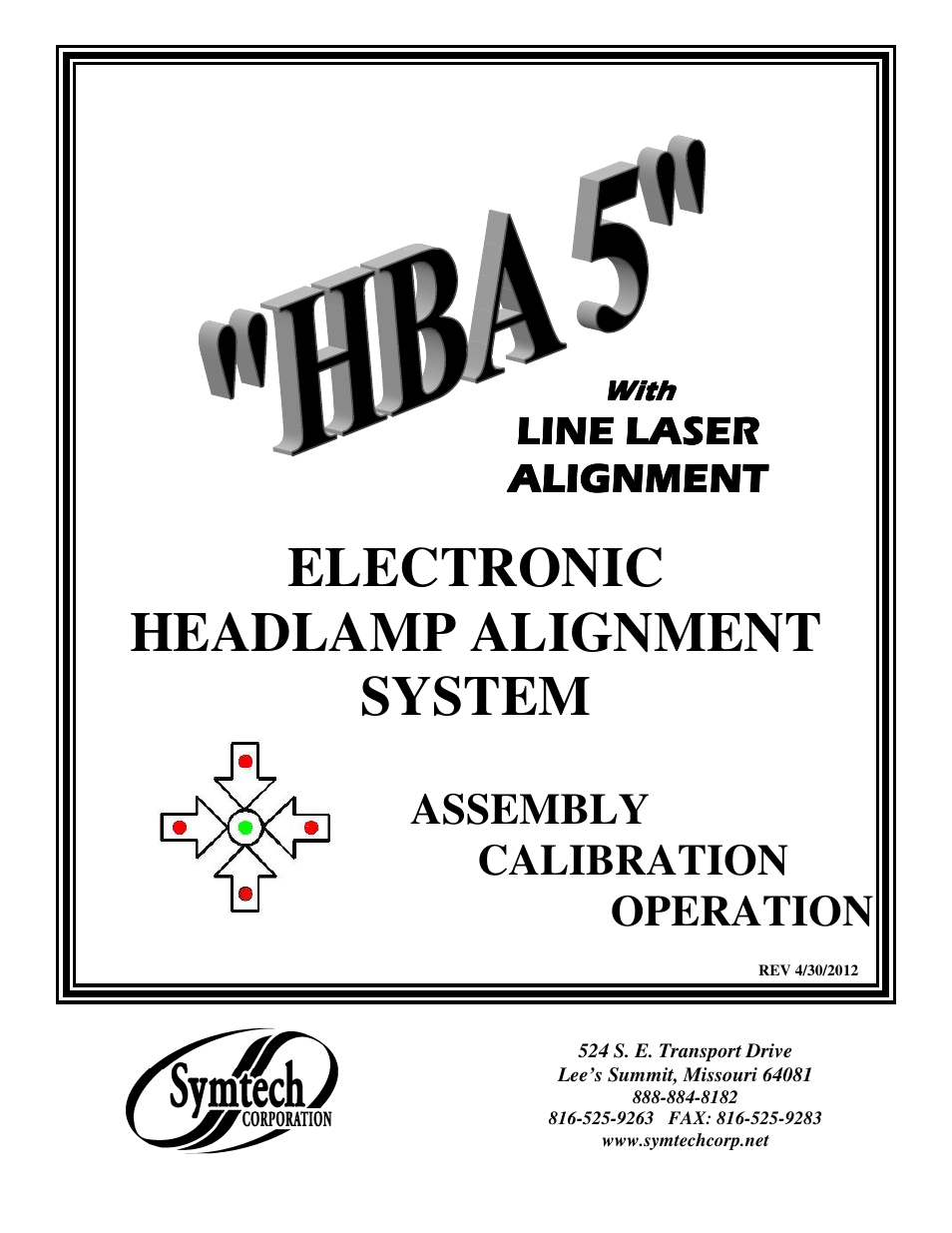 Symtech HBA 5 With Line Laser User Manual | 14 pages