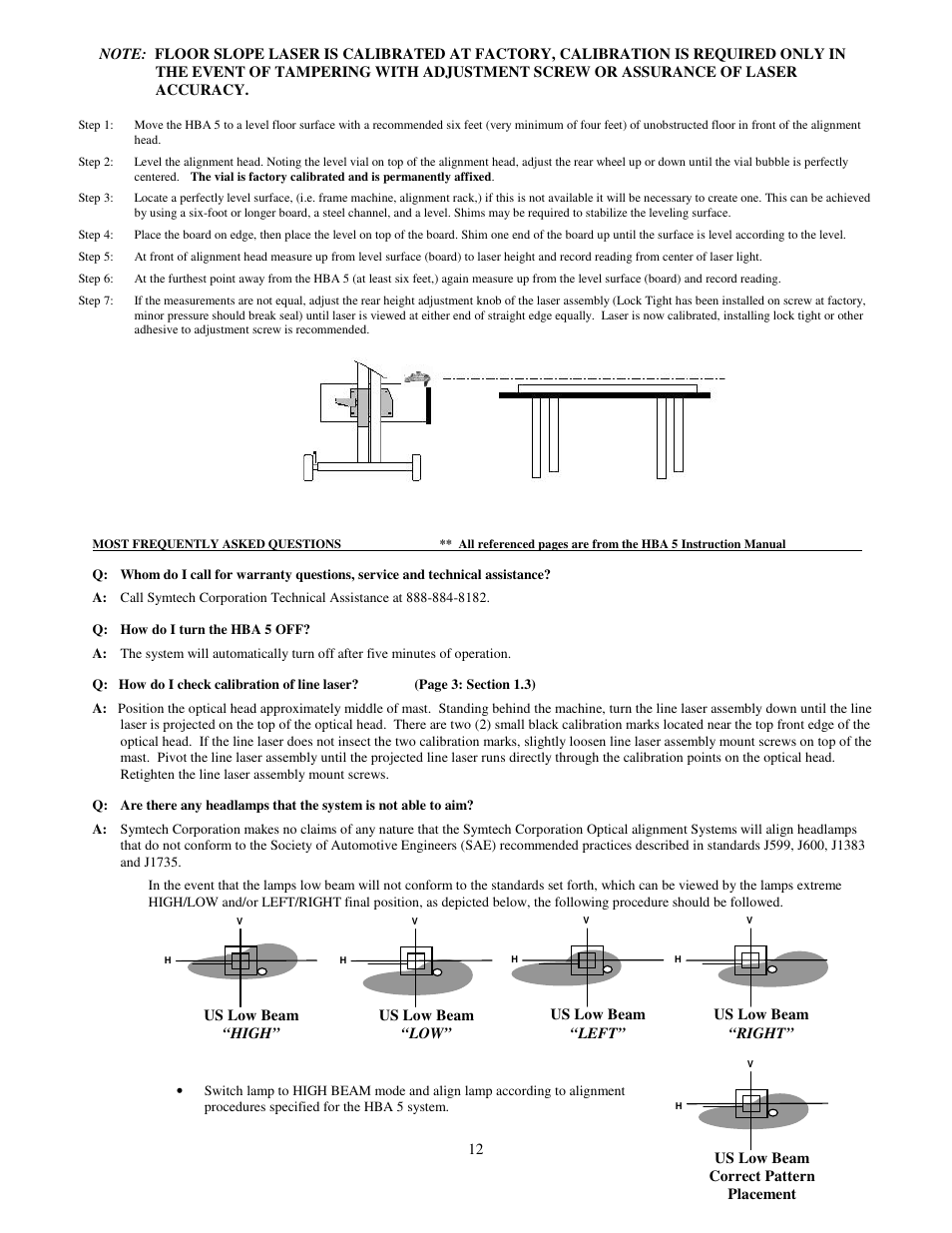 Symtech HBA 5 With Line Laser User Manual | Page 12 / 14