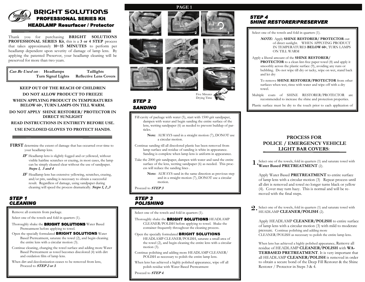 Symtech Pro Series Kit User Manual | 2 pages