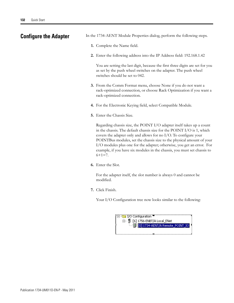Configure the adapter | Rockwell Automation 1734-AENT POINT I/O EtherNet/IP Adapter Module User Manual | Page 146 / 158