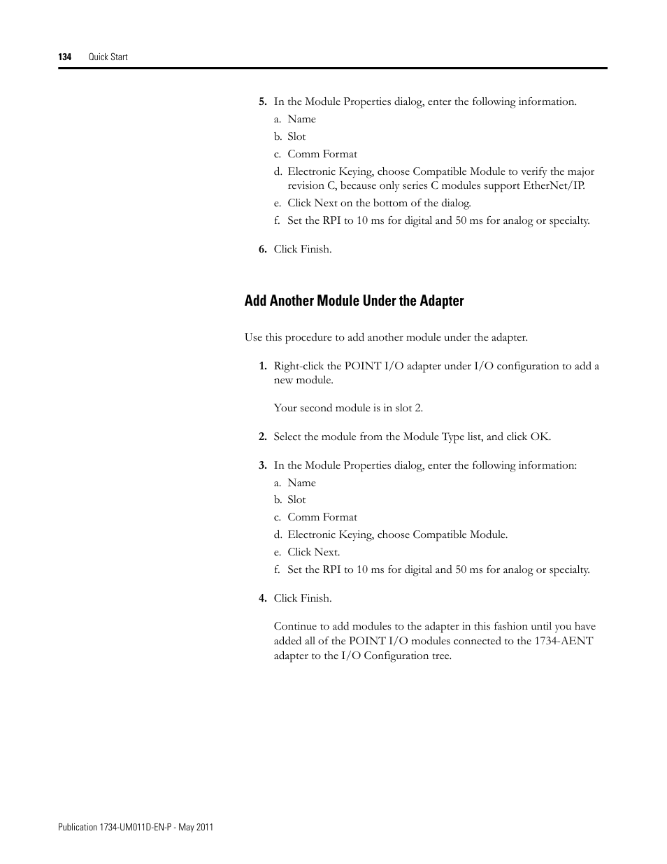 Add another module under the adapter | Rockwell Automation 1734-AENT POINT I/O EtherNet/IP Adapter Module User Manual | Page 148 / 158