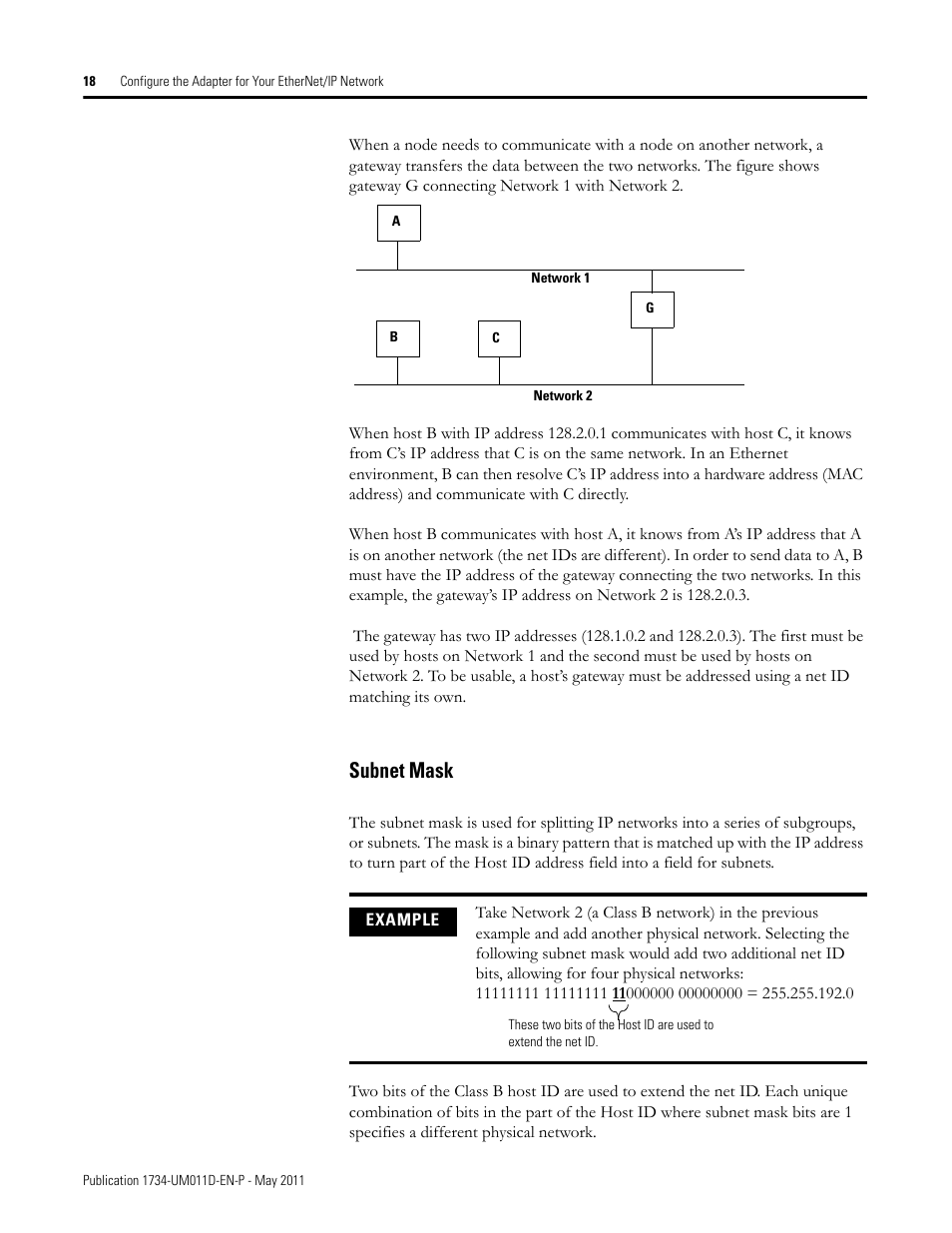 Subnet mask | Rockwell Automation 1734-AENT POINT I/O EtherNet/IP Adapter Module User Manual | Page 34 / 158