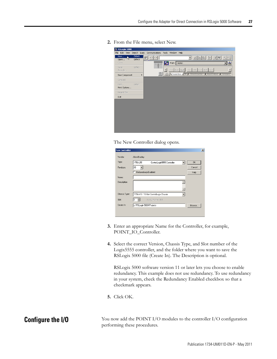 Configure the i/o | Rockwell Automation 1734-AENT POINT I/O EtherNet/IP Adapter Module User Manual | Page 43 / 158