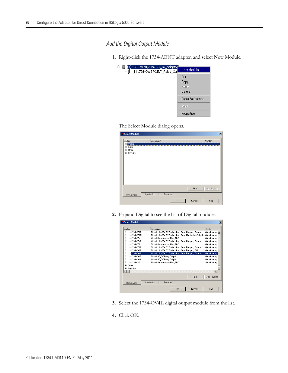 Add the digital output module | Rockwell Automation 1734-AENT POINT I/O EtherNet/IP Adapter Module User Manual | Page 52 / 158
