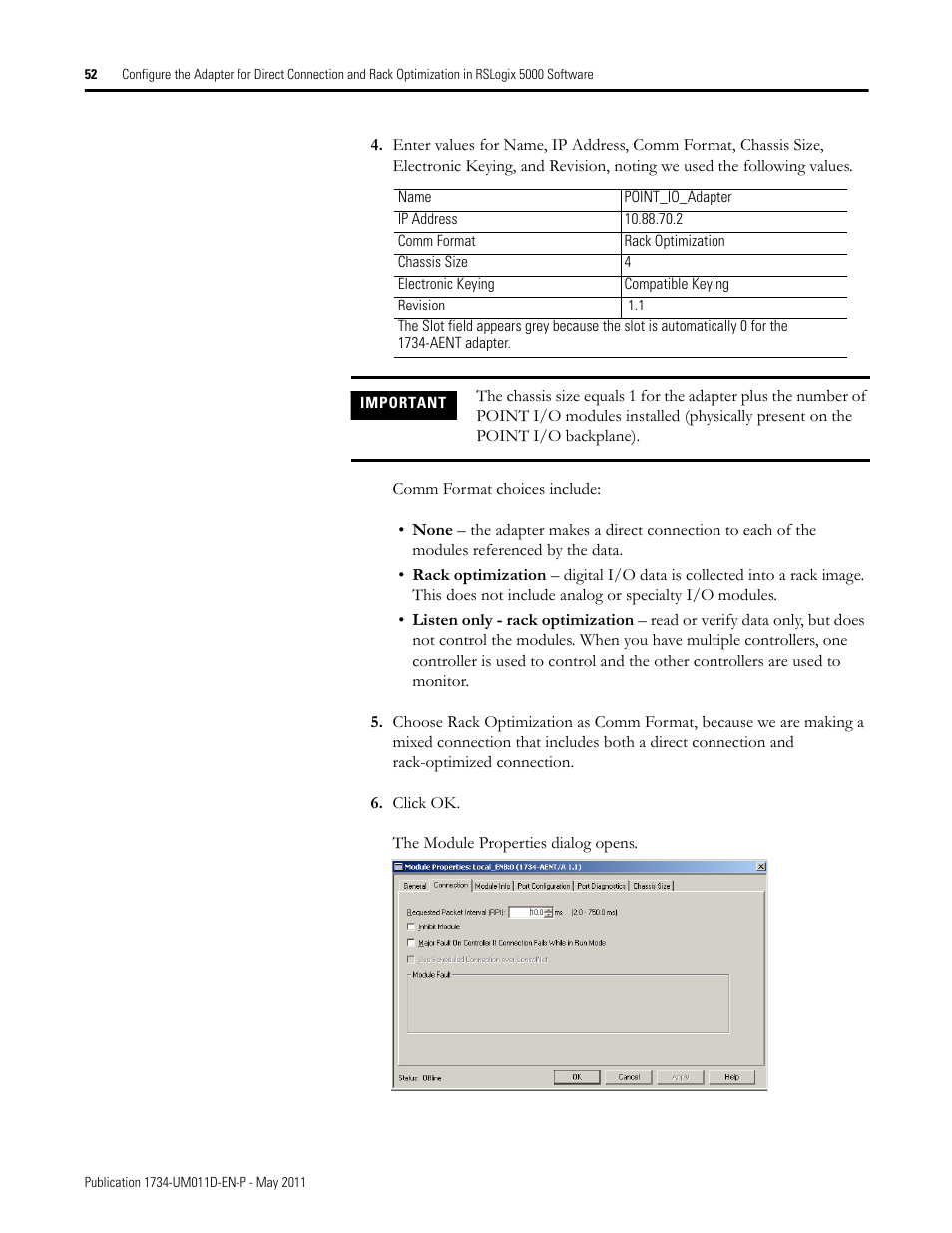 Rockwell Automation 1734-AENT POINT I/O EtherNet/IP Adapter Module User Manual | Page 68 / 158
