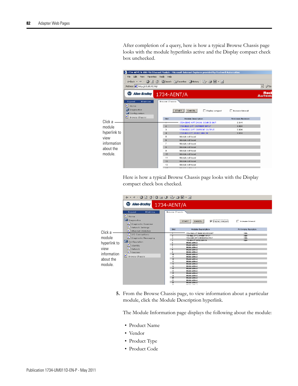 Rockwell Automation 1734-AENT POINT I/O EtherNet/IP Adapter Module User Manual | Page 98 / 158