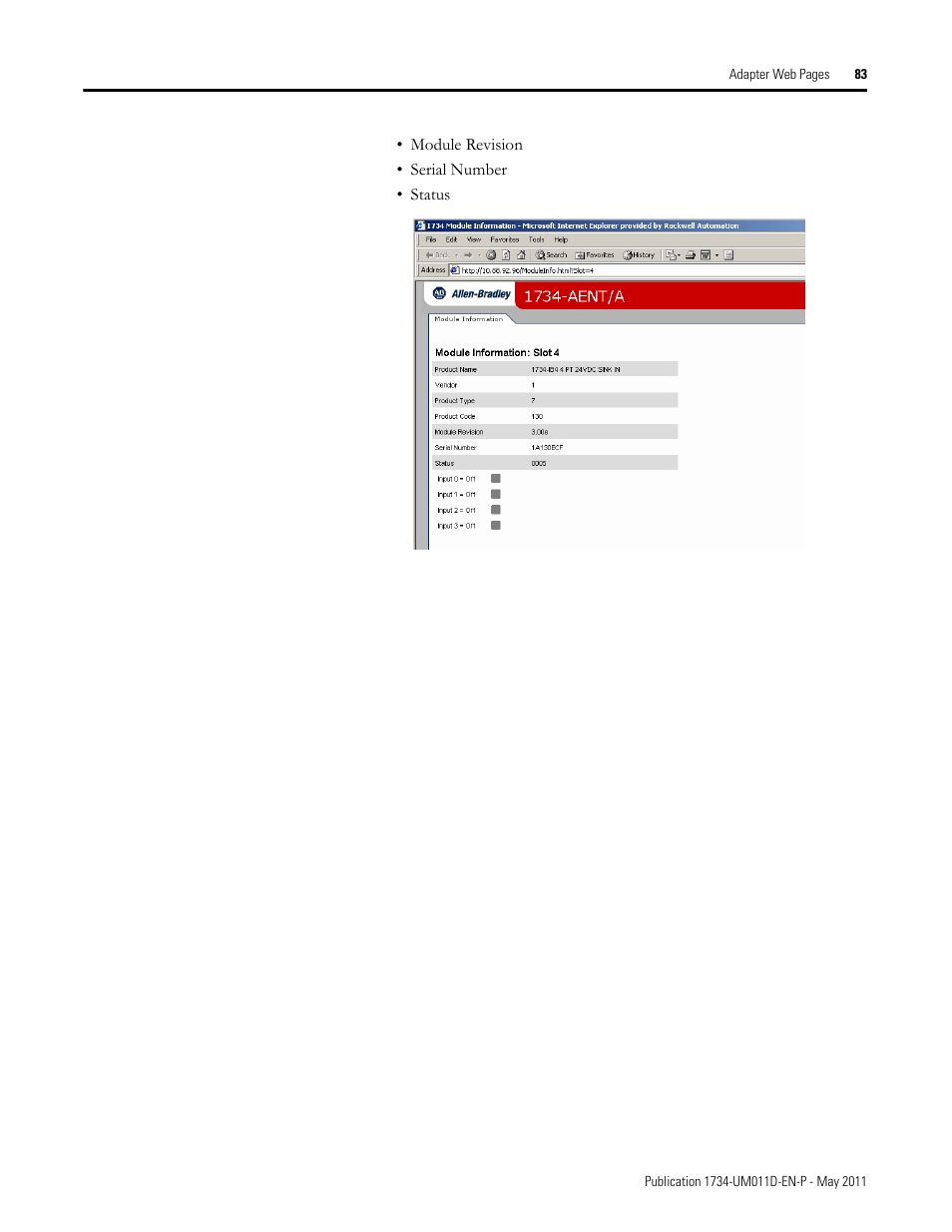 Rockwell Automation 1734-AENT POINT I/O EtherNet/IP Adapter Module User Manual | Page 99 / 158