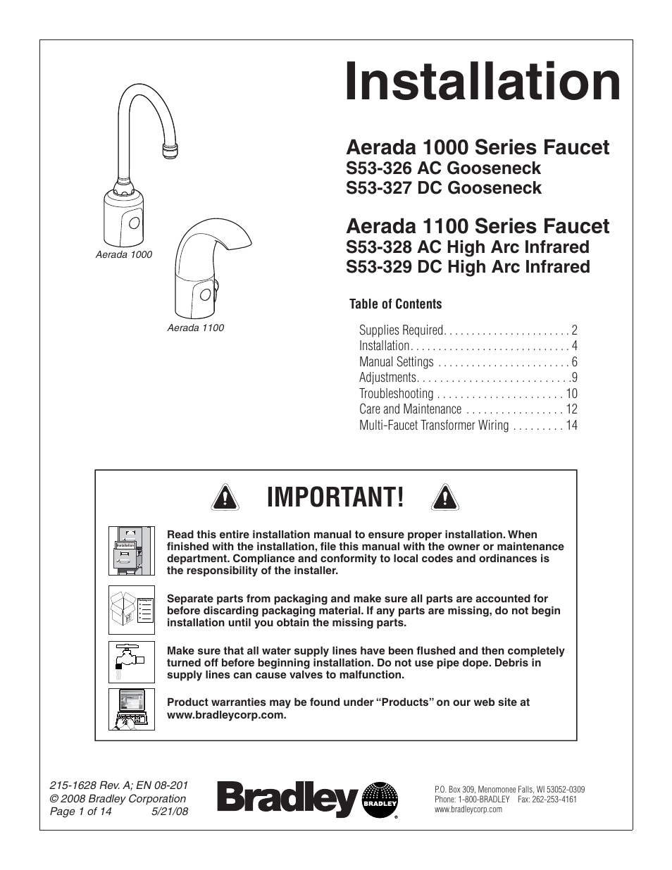 Bradley Smoker AERADA 1000 Series S53-327 DC User Manual | 14 pages