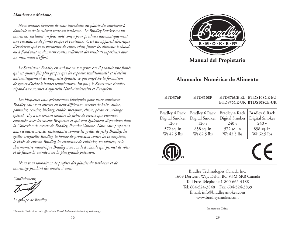 Bradley Smoker BTDS108CE-UK User Manual | Page 16 / 22