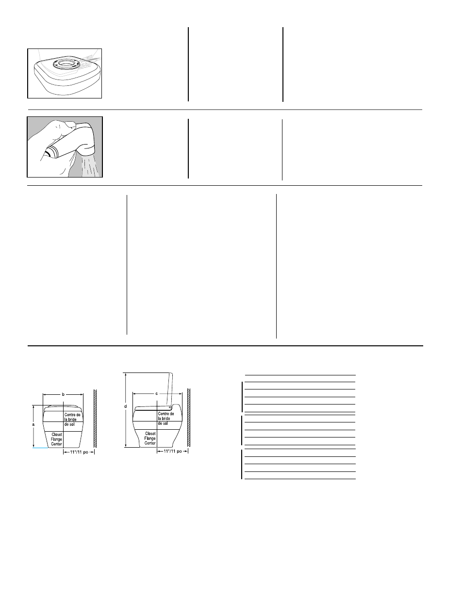 Options, Dimensions/dimensions/dimensiones, Service & parts | Pièces et main-d’oeuvre, Servicio y repuestos, Opciones options | Thetford Aqua Magic IV Hand Flush User Manual | Page 4 / 6