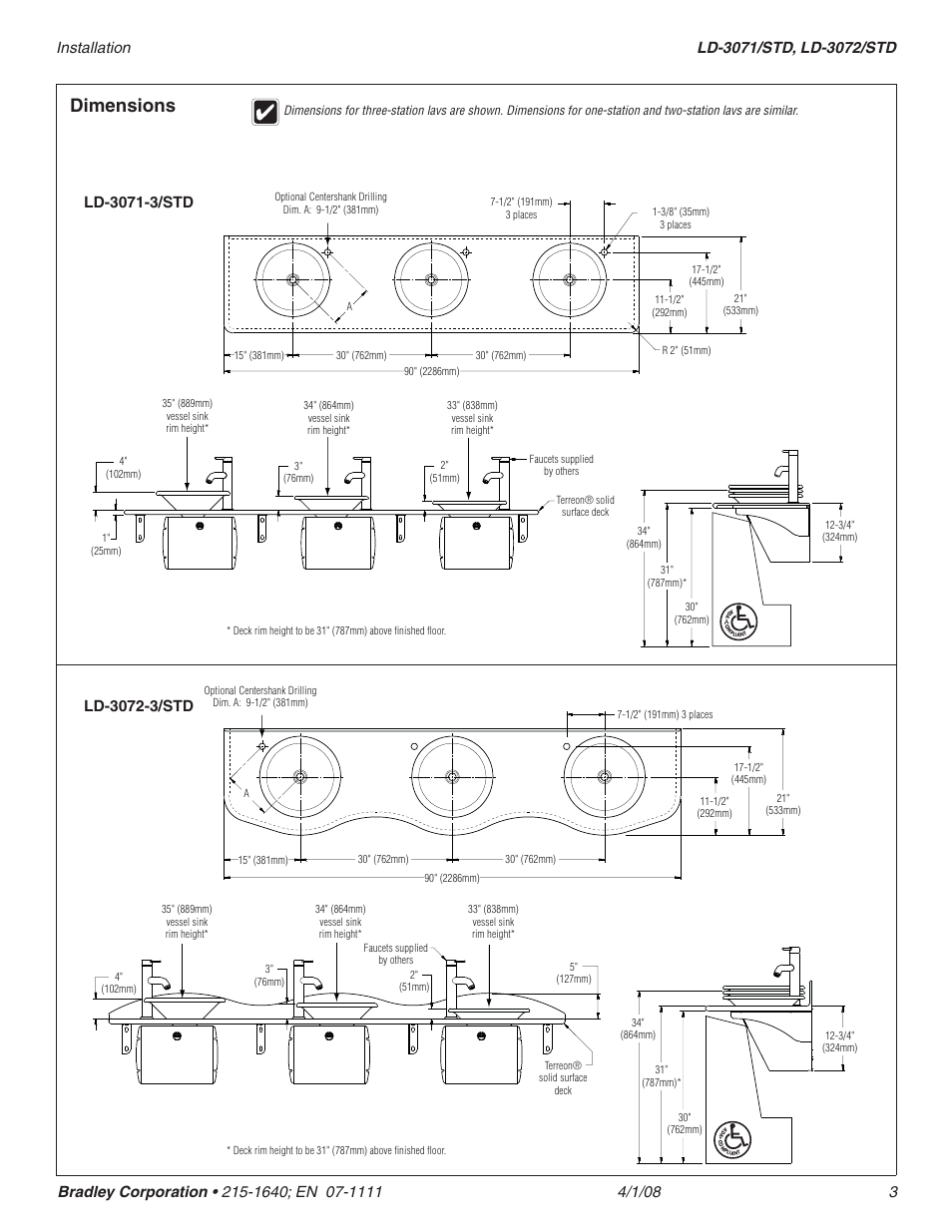 Dimensions | Bradley Smoker TERREON LD-3071/STD User Manual | Page 3 / 5