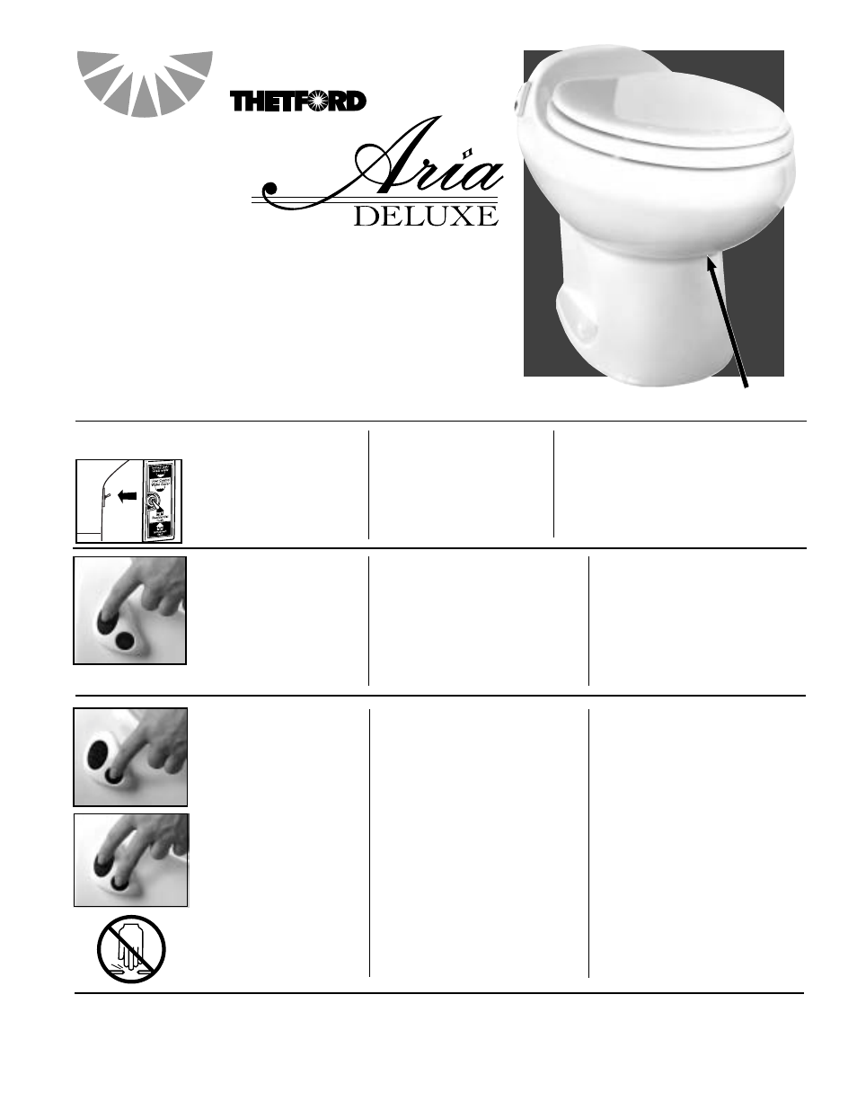 Thetford Aria Deluxe User Manual | 6 pages