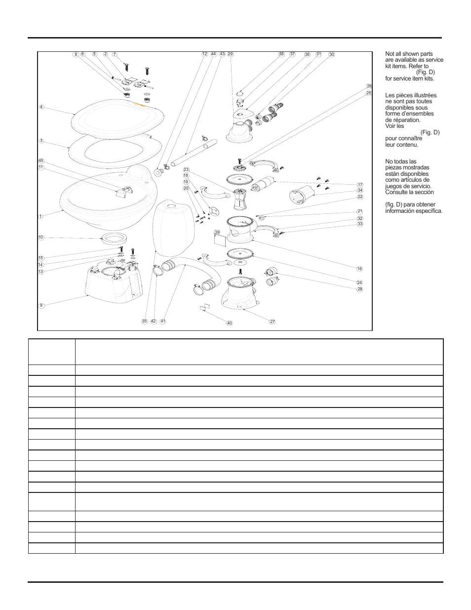 Exploded view/vue éclatée/vista ampliada, Fig. c | Thetford ComfortMate (Electric) User Manual | Page 5 / 18