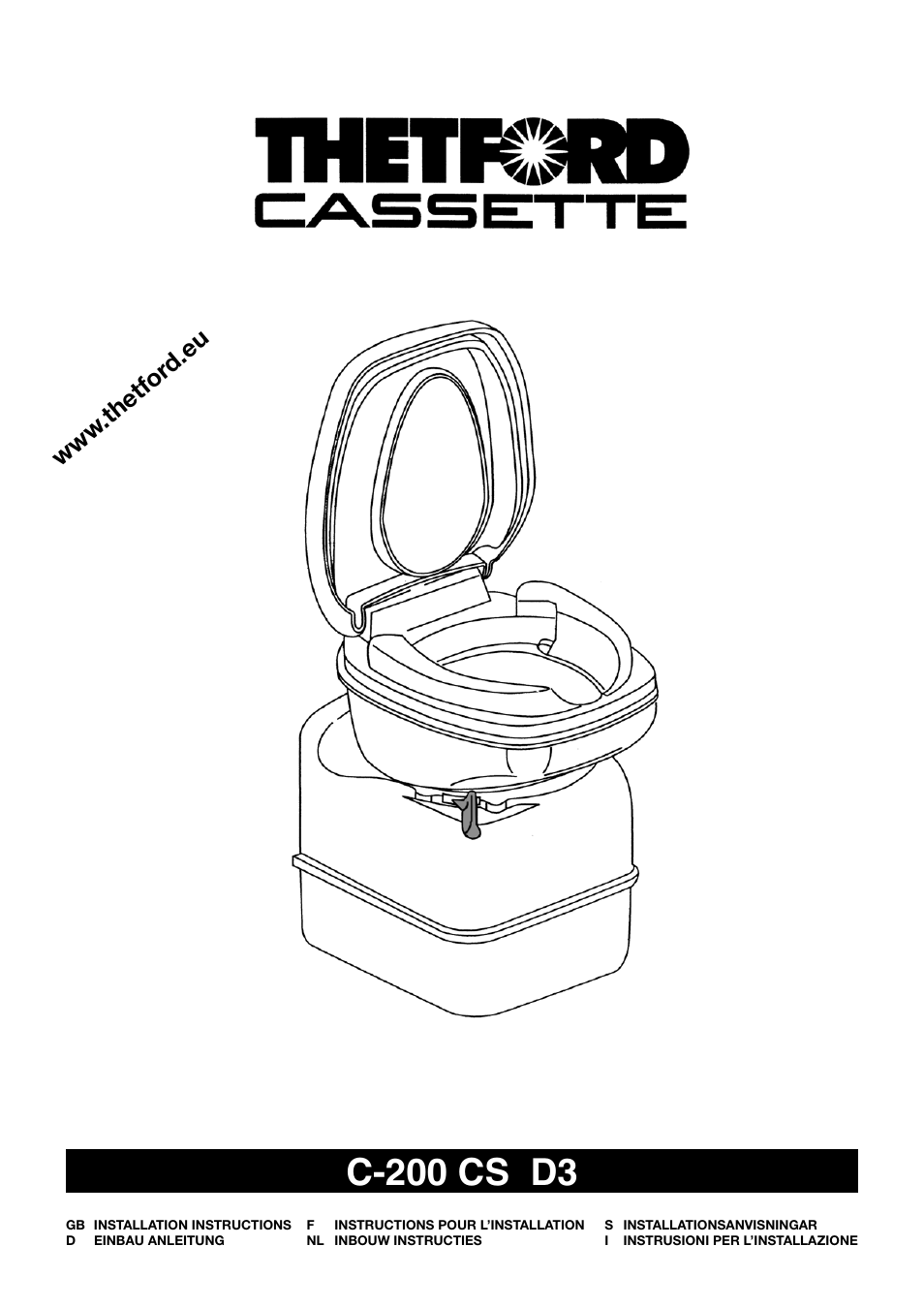 Thetford C-200 CS D3 Cassette User Manual | 15 pages