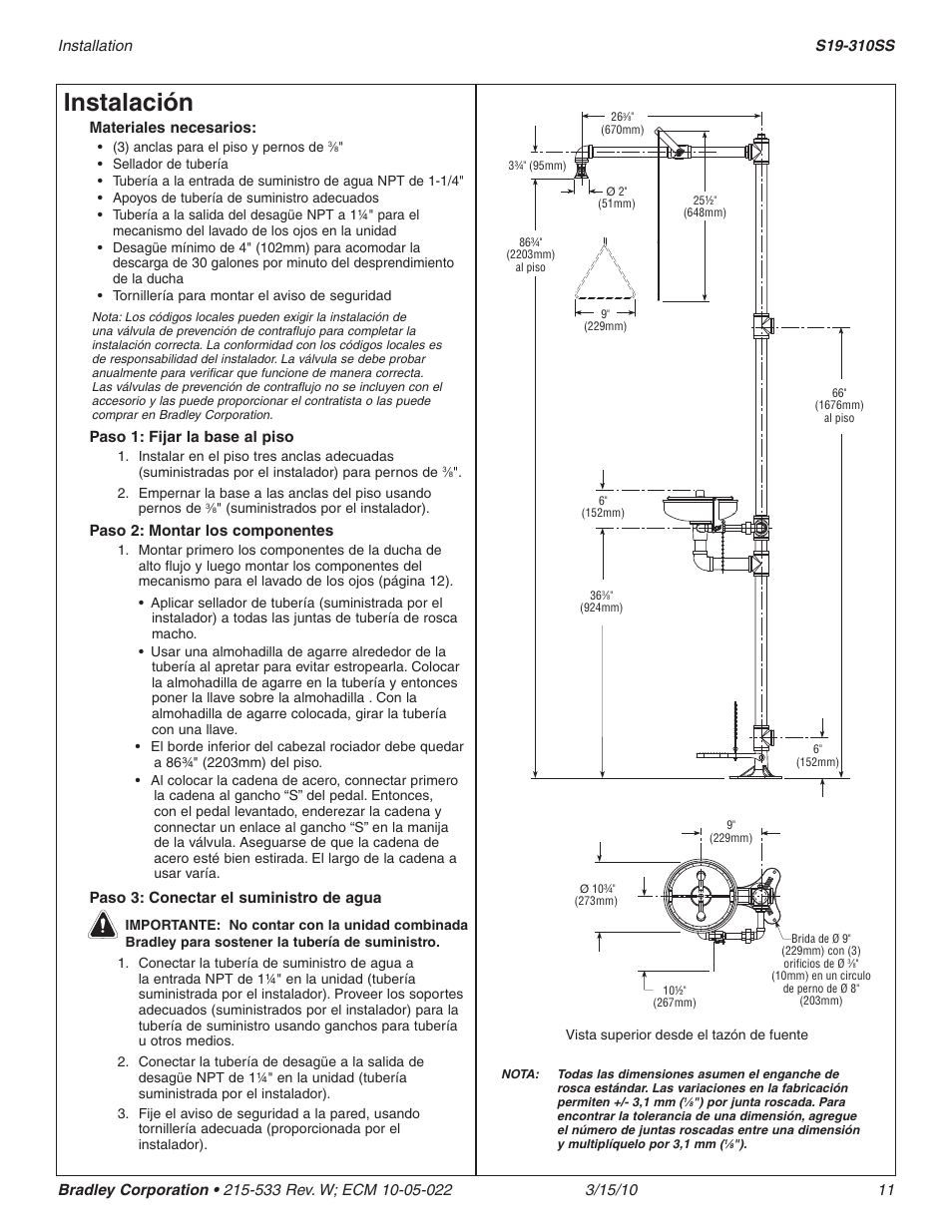 Instalación | Bradley Smoker S19-310SS User Manual | Page 11 / 13