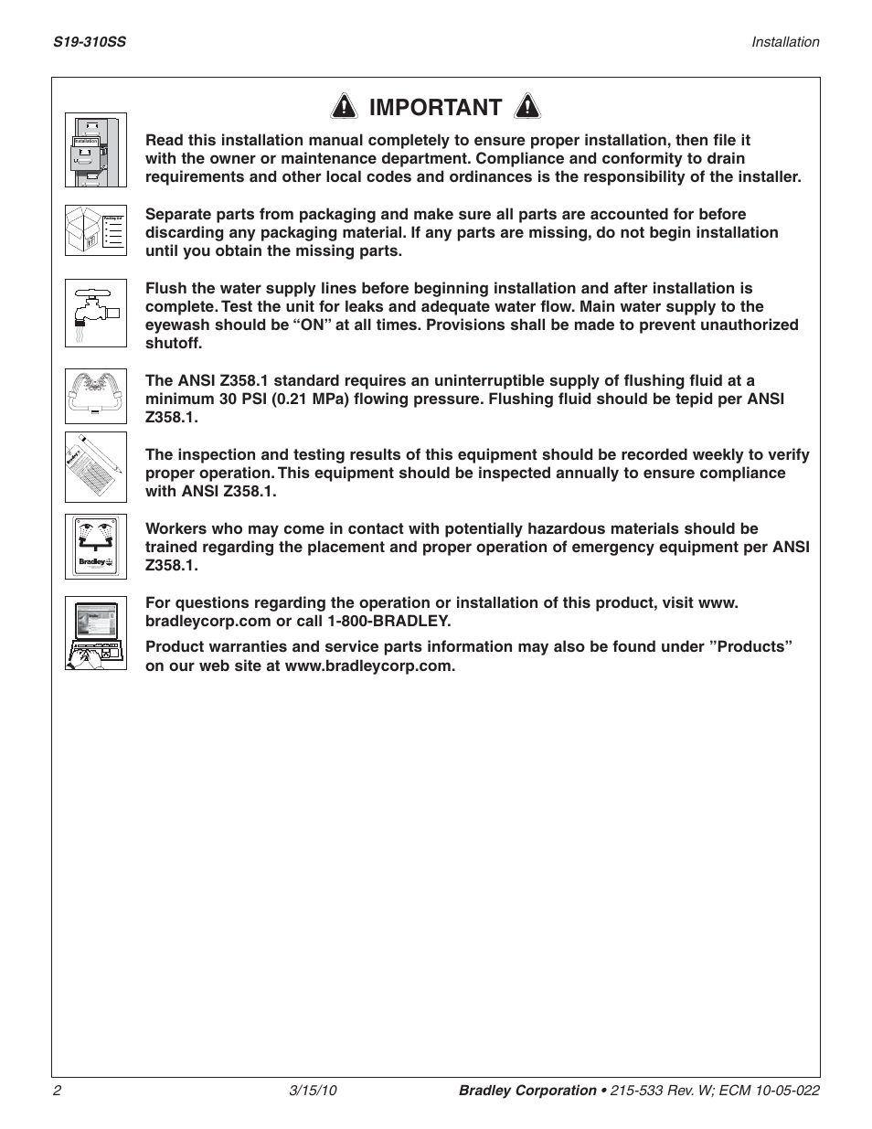 Important | Bradley Smoker S19-310SS User Manual | Page 2 / 13