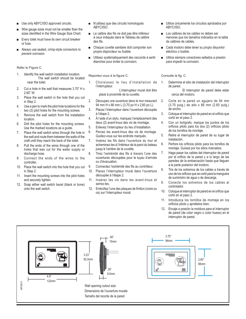 Fig. c | Thetford Tecma Silence Plus(Marine) Installation Manual User Manual | Page 10 / 14