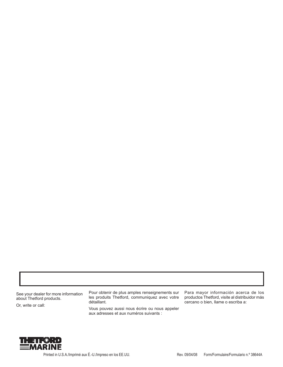 Thetford Tecma Silence Plus(Marine) Installation Manual User Manual | Page 14 / 14