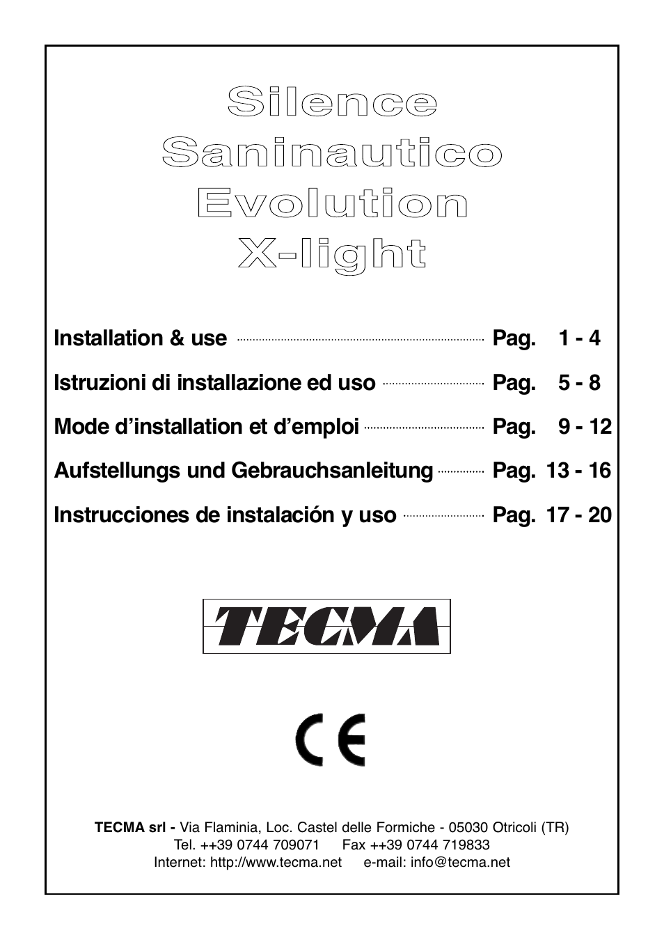 Thetford Tecma X-Light User Manual | 28 pages