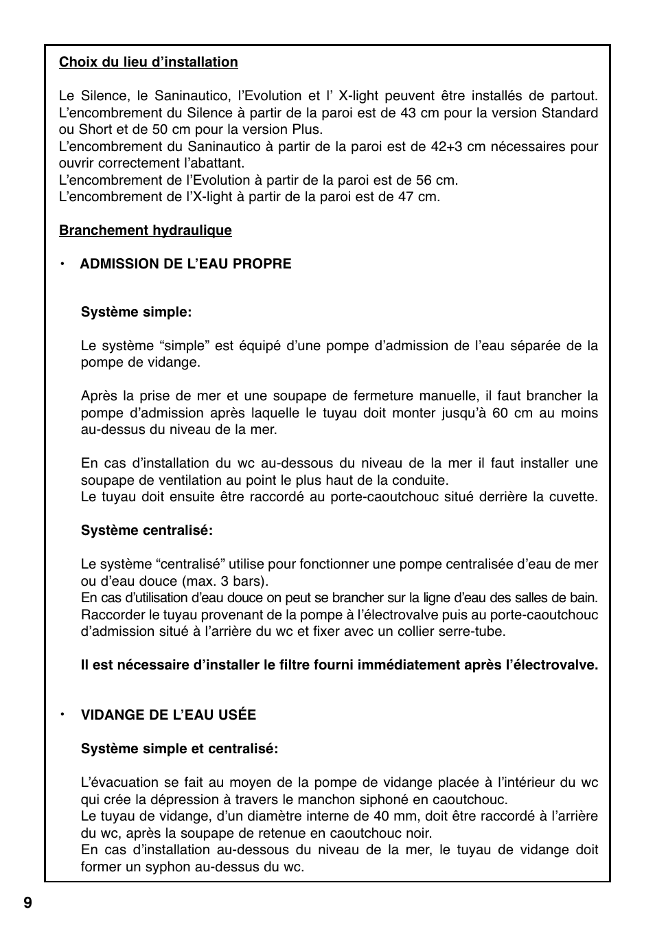 Mode d'installation et d'emploi | Thetford Tecma X-Light User Manual | Page 10 / 28